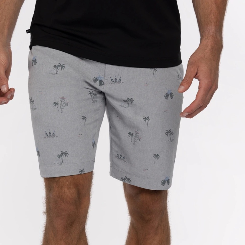 Travis Mathew Gray Blue Athletic Straight Shot Shorts 40